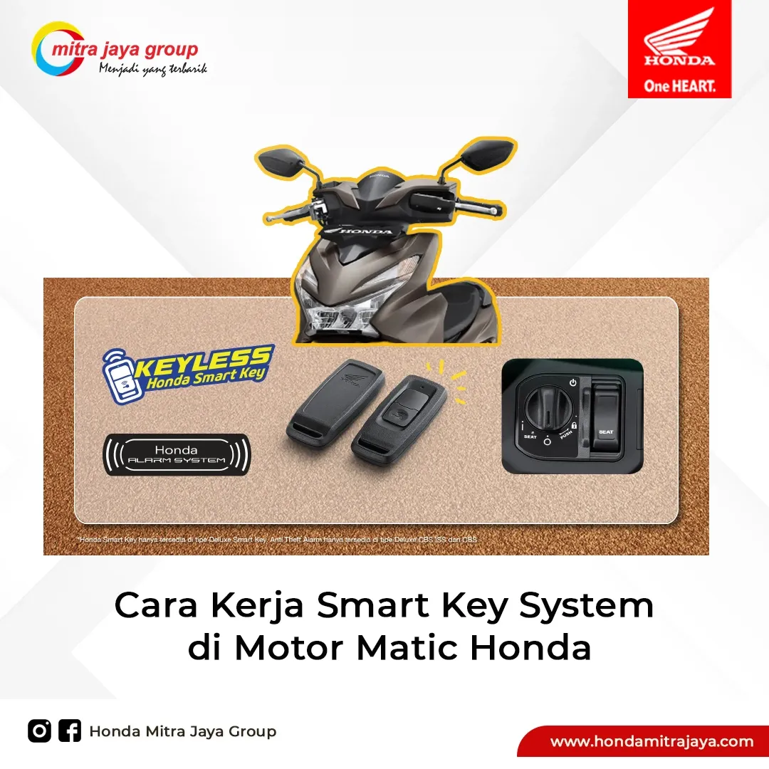 Cara Kerja Smart Key System di Motor Matic Honda