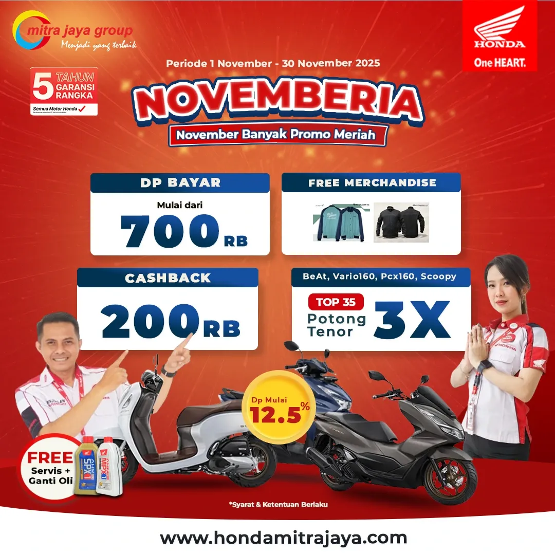 NOVEMBERIA – November Banyak Promo Meriah dari Honda Mitra Jaya!